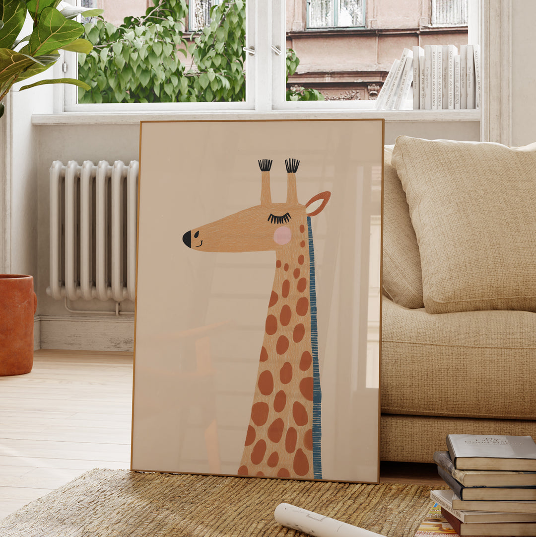 Sweet Giraffe Print | Gentle Safari Animal Nursery Wall Art