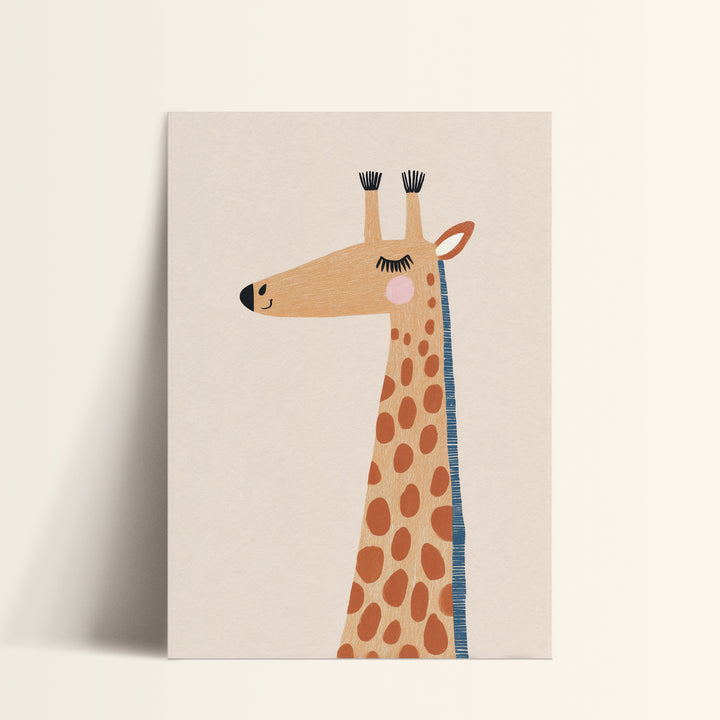 Sweet Giraffe Print | Gentle Safari Animal Nursery Wall Art