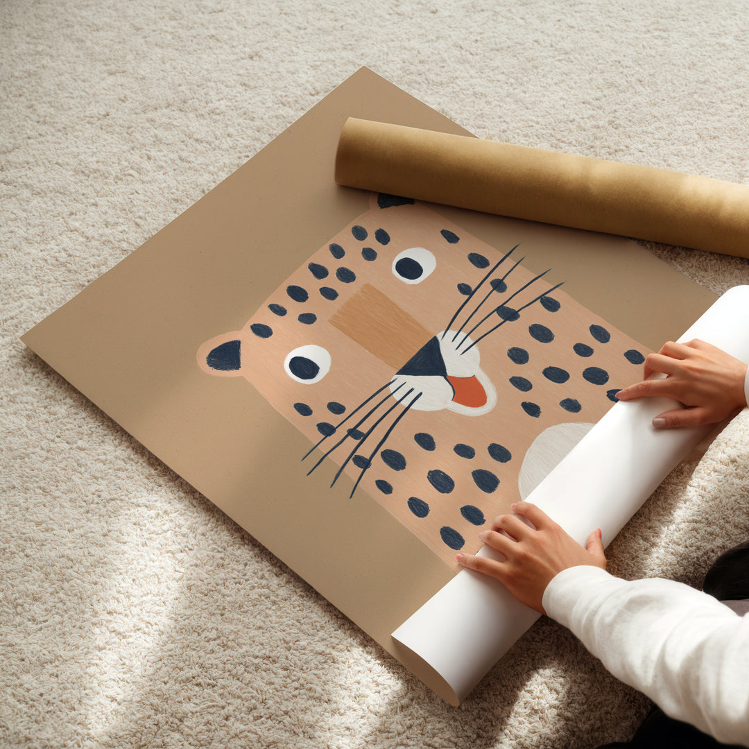 Leopard Portrait Print | Bold Safari Animal Nursery Wall Art