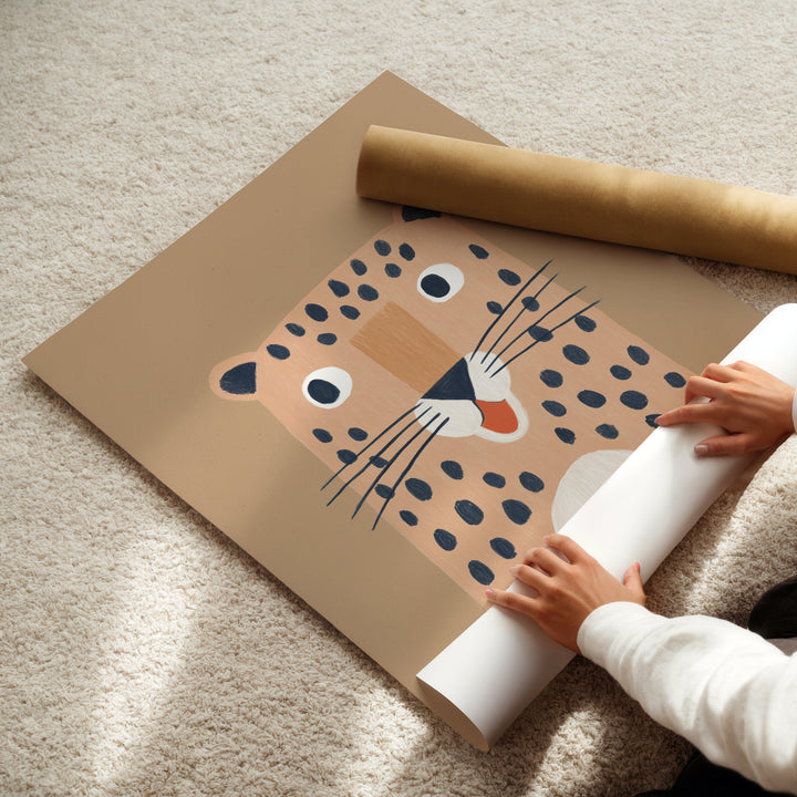 Leopard Portrait Print | Bold Safari Animal Nursery Wall Art