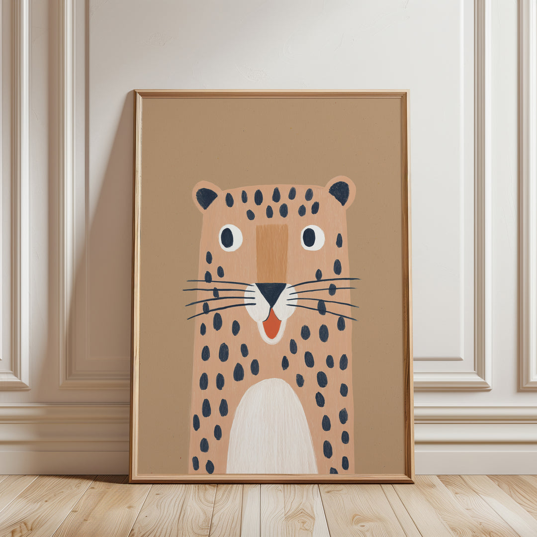 Leopard Portrait Print | Bold Safari Animal Nursery Wall Art