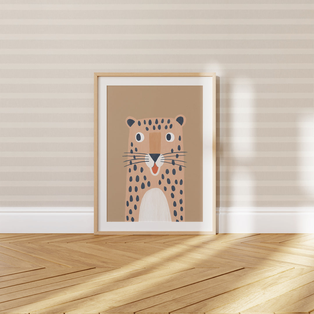 Leopard Portrait Print | Bold Safari Animal Nursery Wall Art