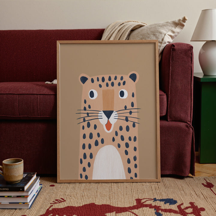 Leopard Portrait Print | Bold Safari Animal Nursery Wall Art