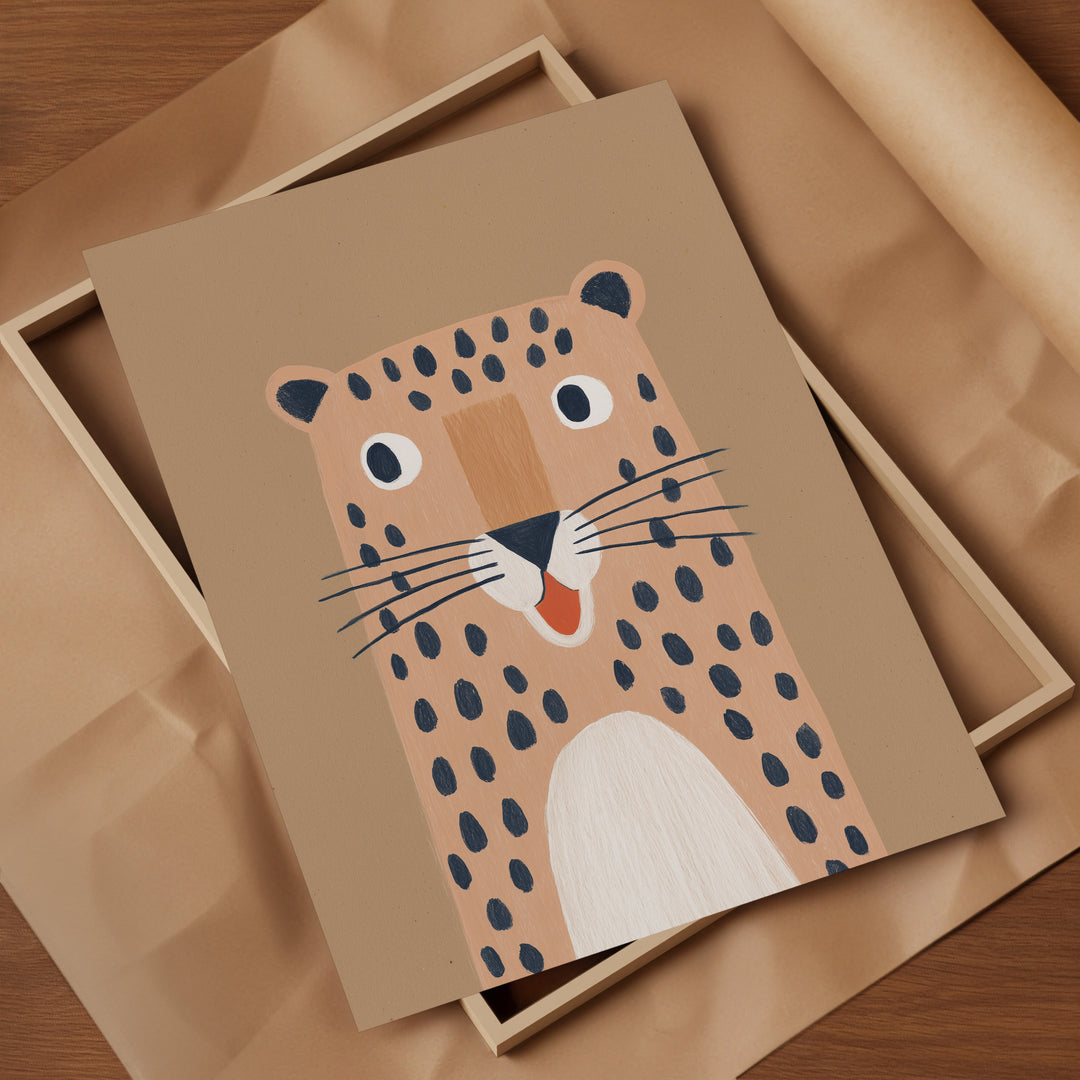 Leopard Portrait Print | Bold Safari Animal Nursery Wall Art
