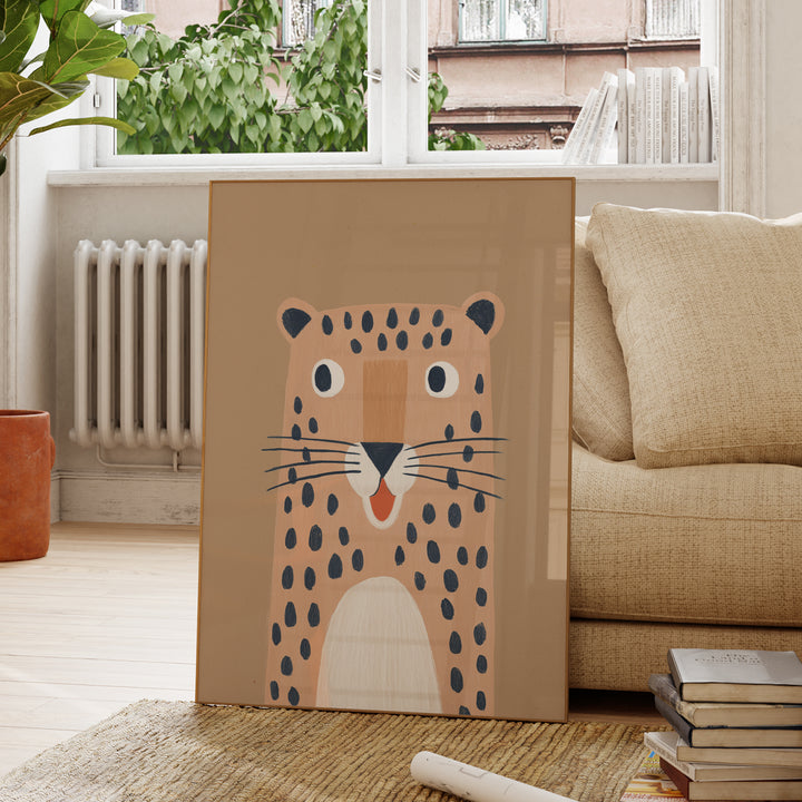 Leopard Portrait Print | Bold Safari Animal Nursery Wall Art