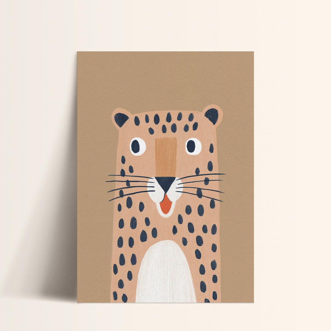 Leopard Portrait Print | Bold Safari Animal Nursery Wall Art
