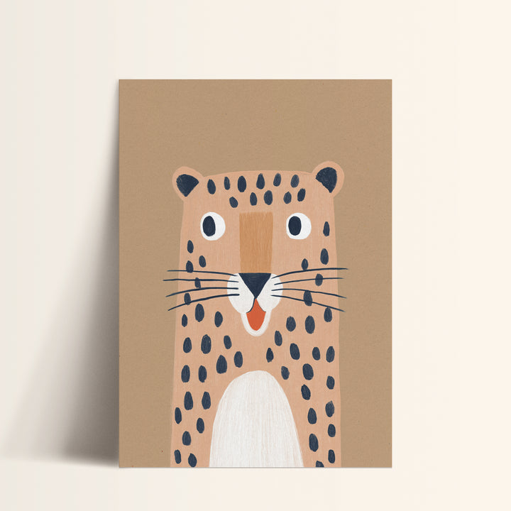 Leopard Portrait Print | Bold Safari Animal Nursery Wall Art
