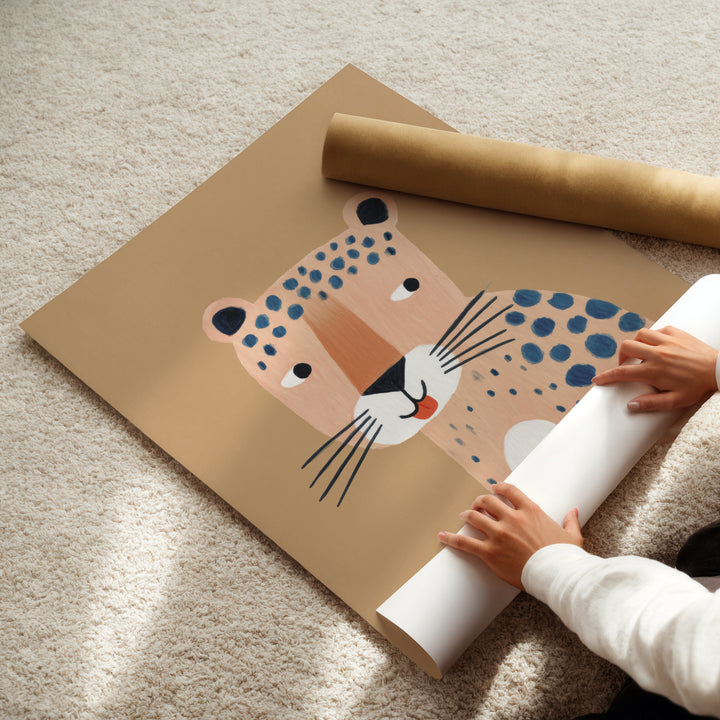 Cheetah Portrait Print | Friendly Safari Animal Nursery Art