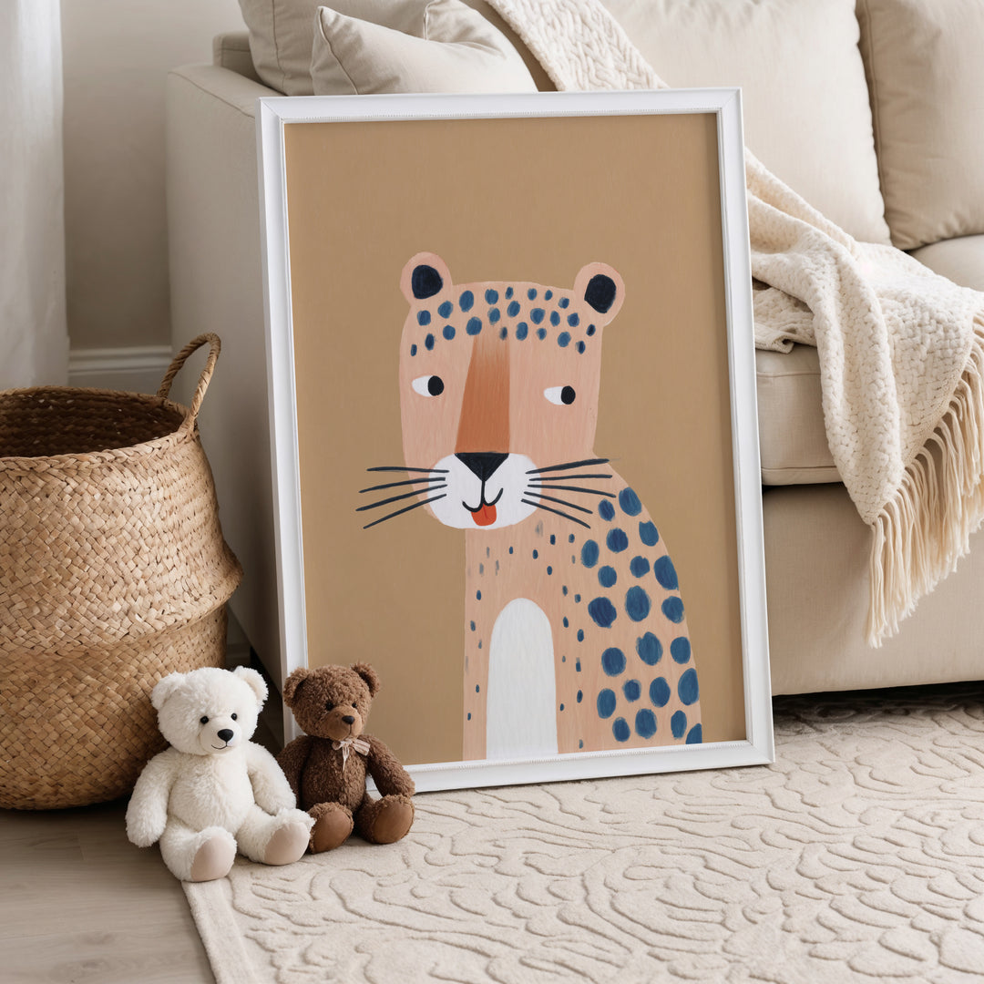 Cheetah Portrait Print | Friendly Safari Animal Nursery Art