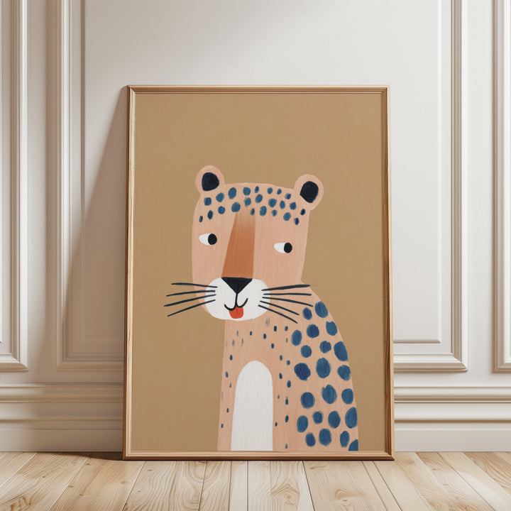 Cheetah Portrait Print | Friendly Safari Animal Nursery Art