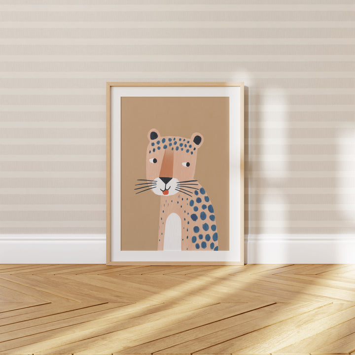 Cheetah Portrait Print | Friendly Safari Animal Nursery Art