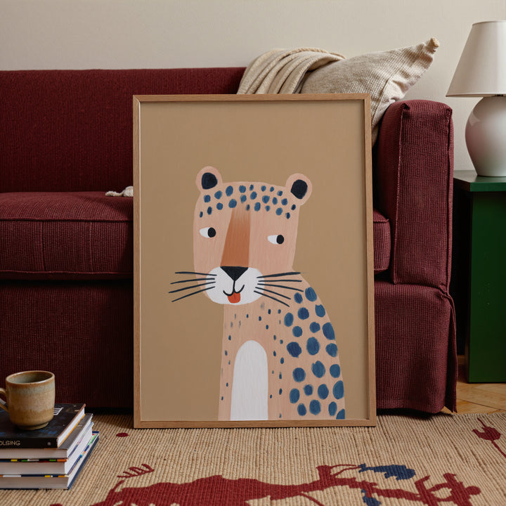 Cheetah Portrait Print | Friendly Safari Animal Nursery Art