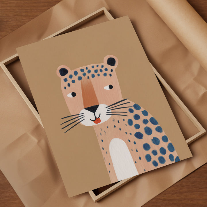 Cheetah Portrait Print | Friendly Safari Animal Nursery Art