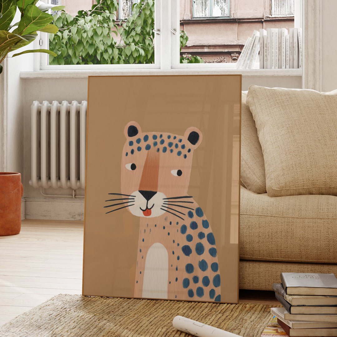 Cheetah Portrait Print | Friendly Safari Animal Nursery Art