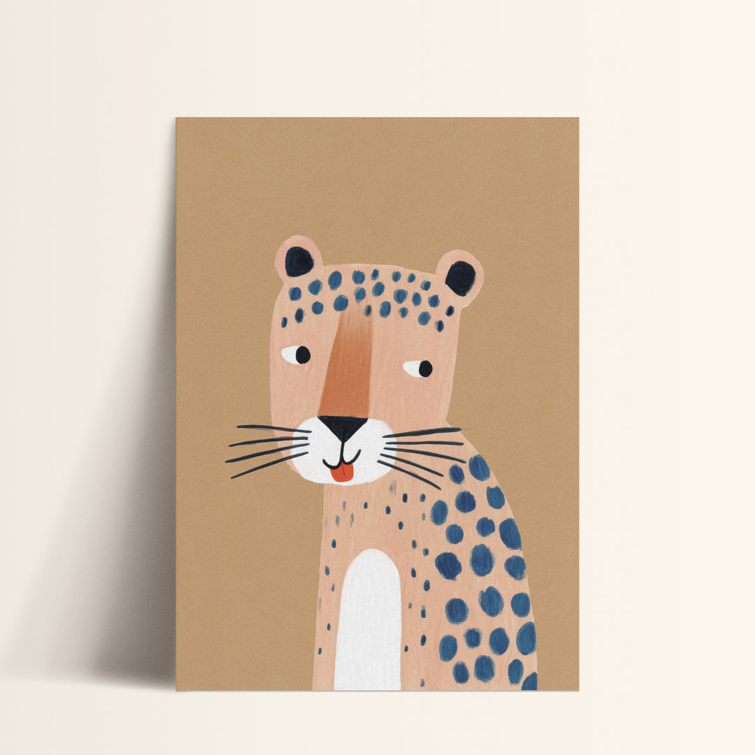Cheetah Portrait Print | Friendly Safari Animal Nursery Art
