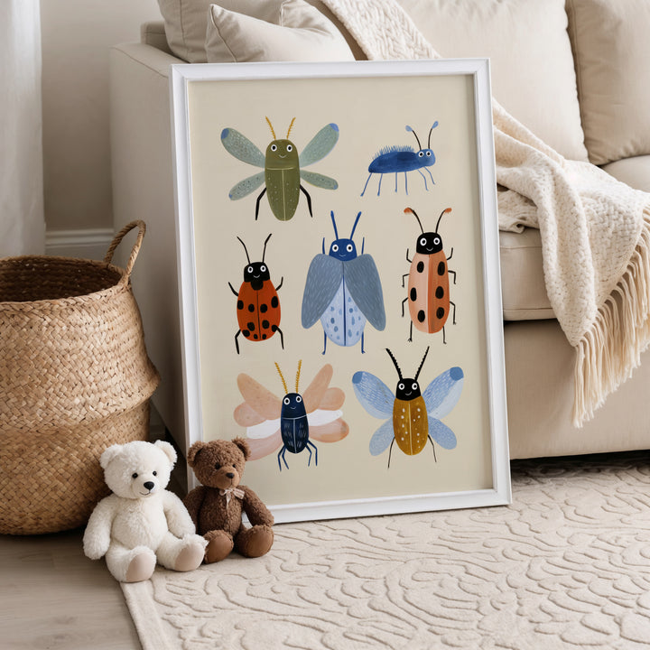 Beetle Collection Print | Nature Insect Nursery Wall Art