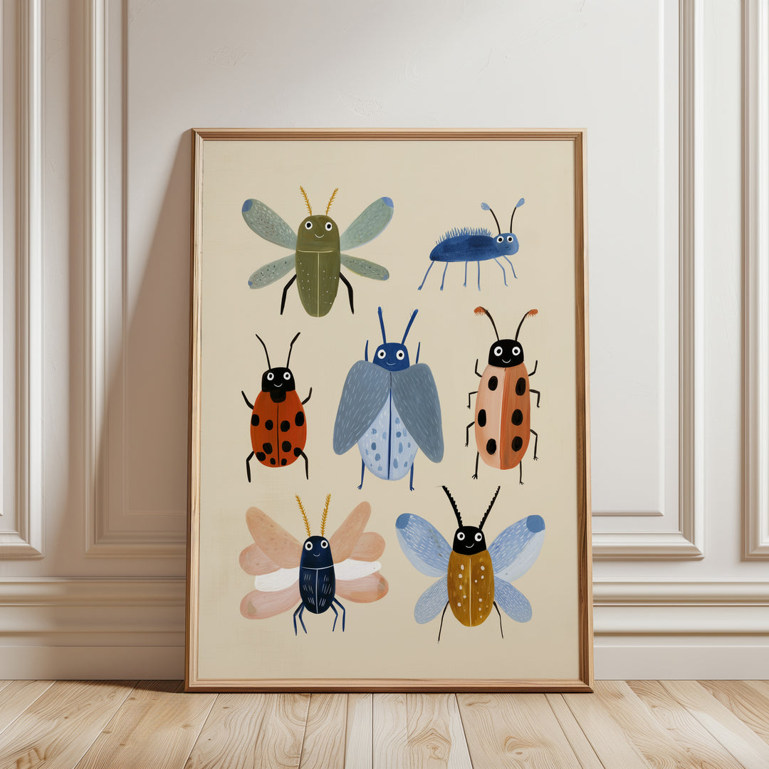 Beetle Collection Print | Nature Insect Nursery Wall Art