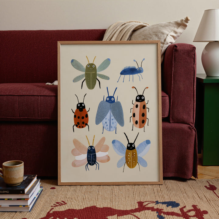 Beetle Collection Print | Nature Insect Nursery Wall Art
