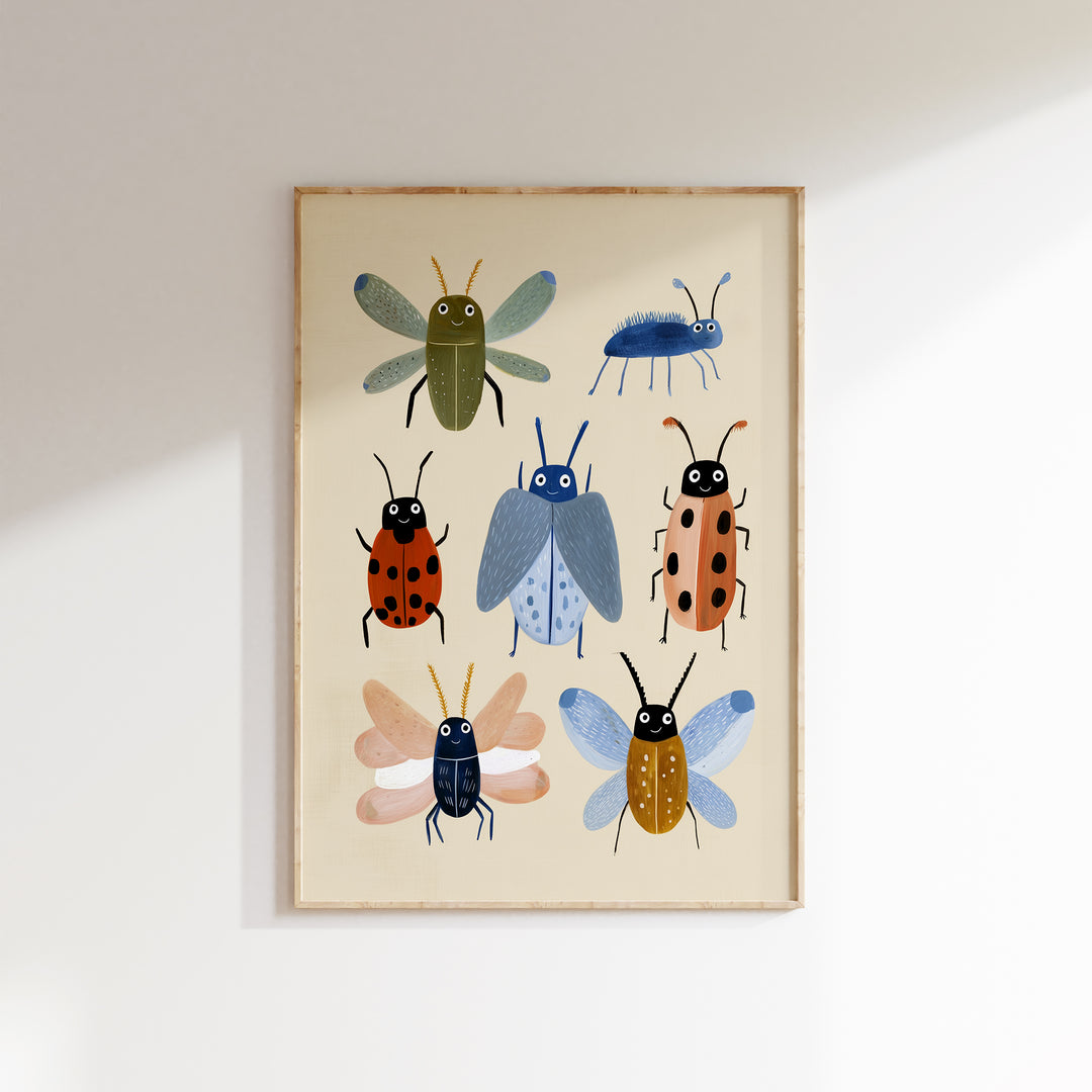Beetle Collection Print | Nature Insect Nursery Wall Art