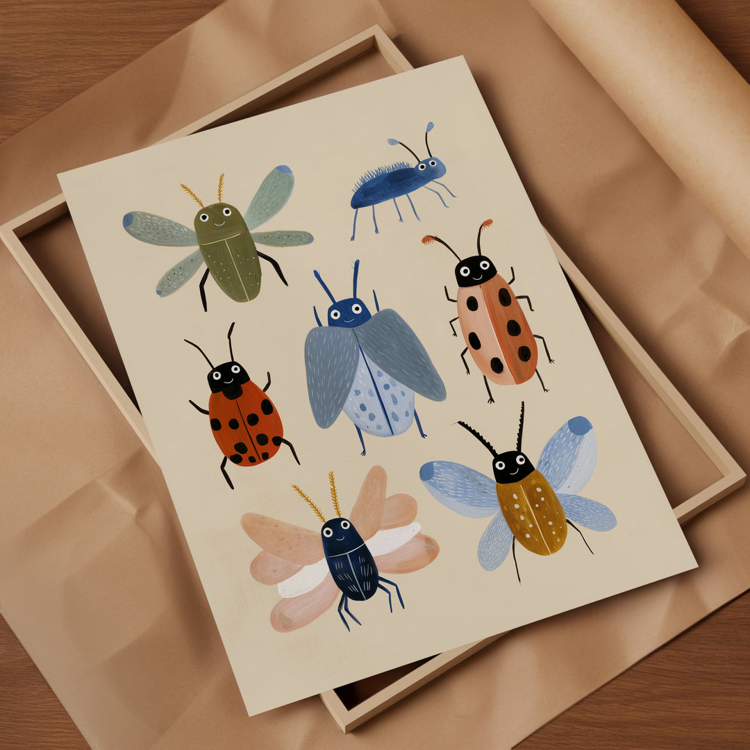 Beetle Collection Print | Nature Insect Nursery Wall Art