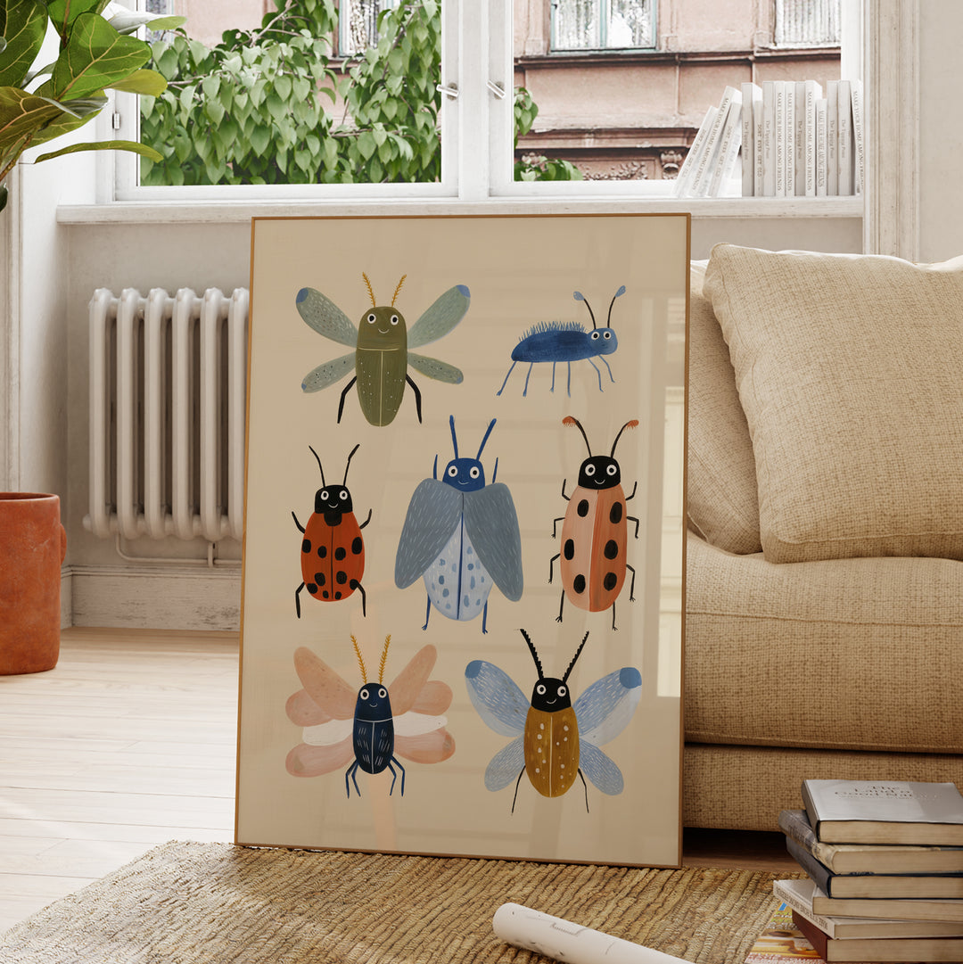 Beetle Collection Print | Nature Insect Nursery Wall Art