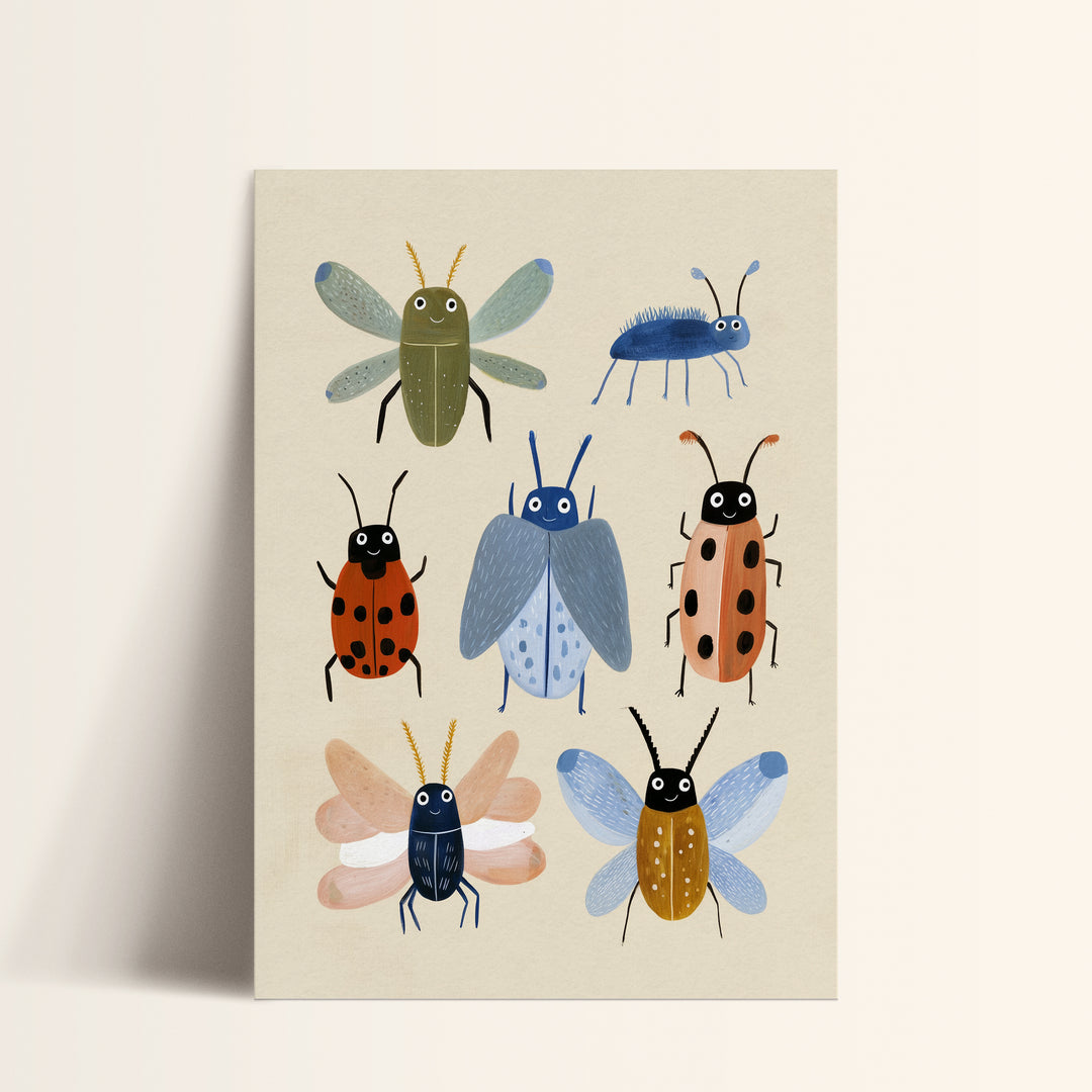 Beetle Collection Print | Nature Insect Nursery Wall Art
