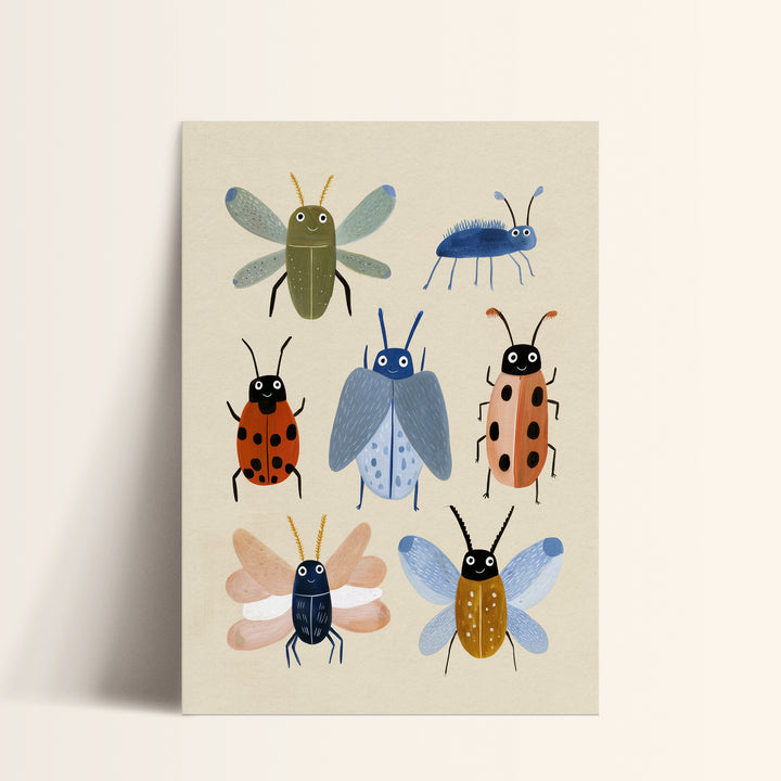 Beetle Collection Print | Nature Insect Nursery Wall Art