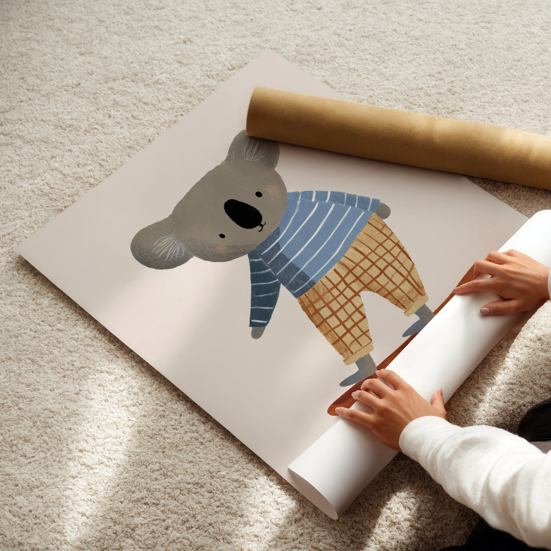 Skateboarding Koala Print