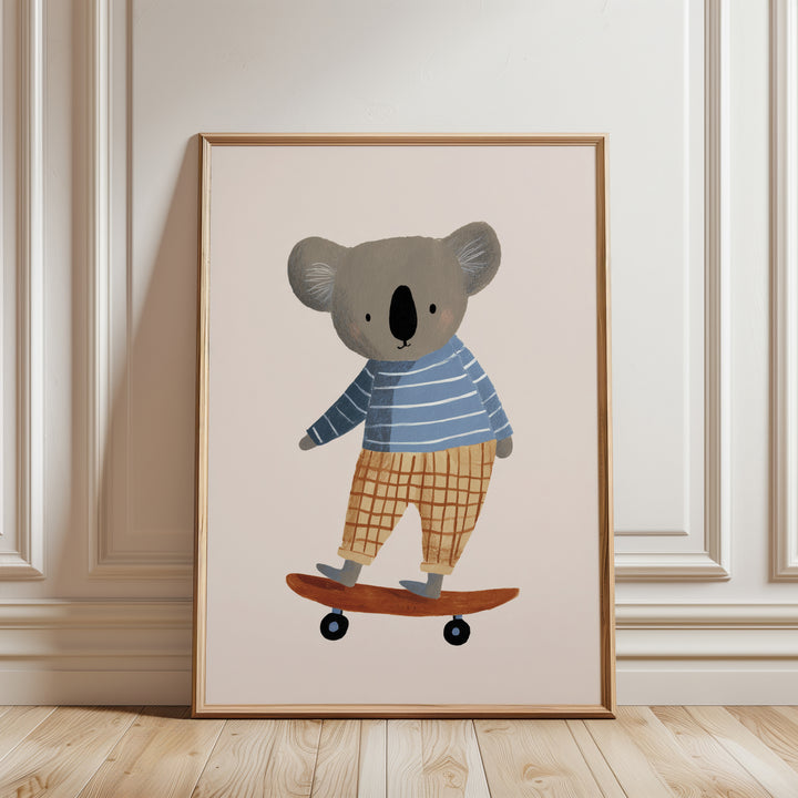 Skateboarding Koala Print