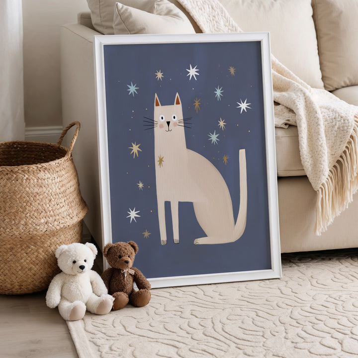 Starry Night Cat Print