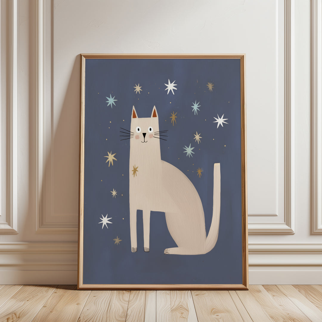 Starry Night Cat Print