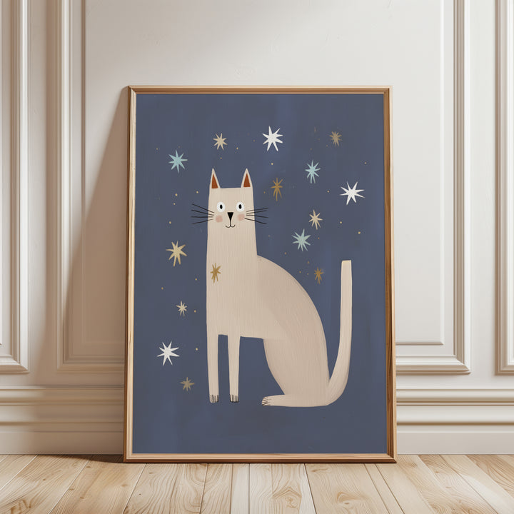Starry Night Cat Print