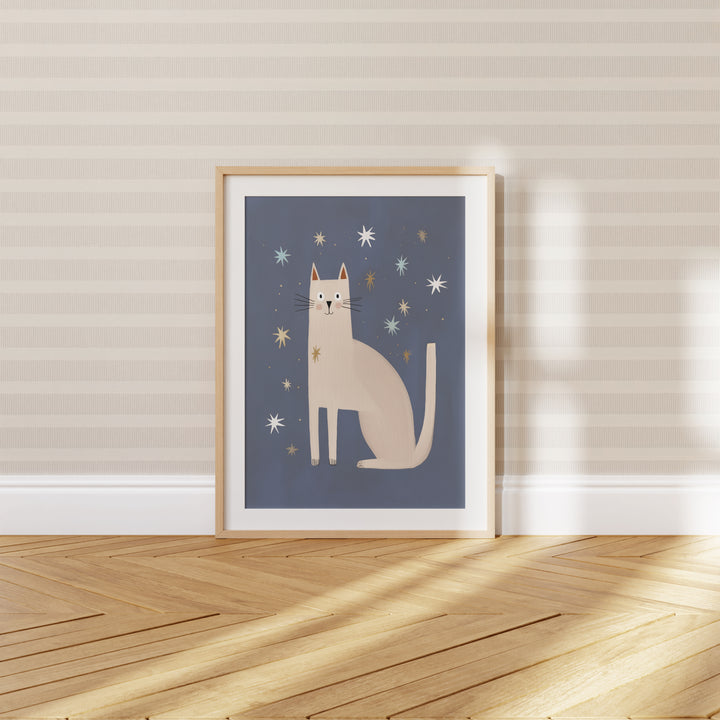 Starry Night Cat Print