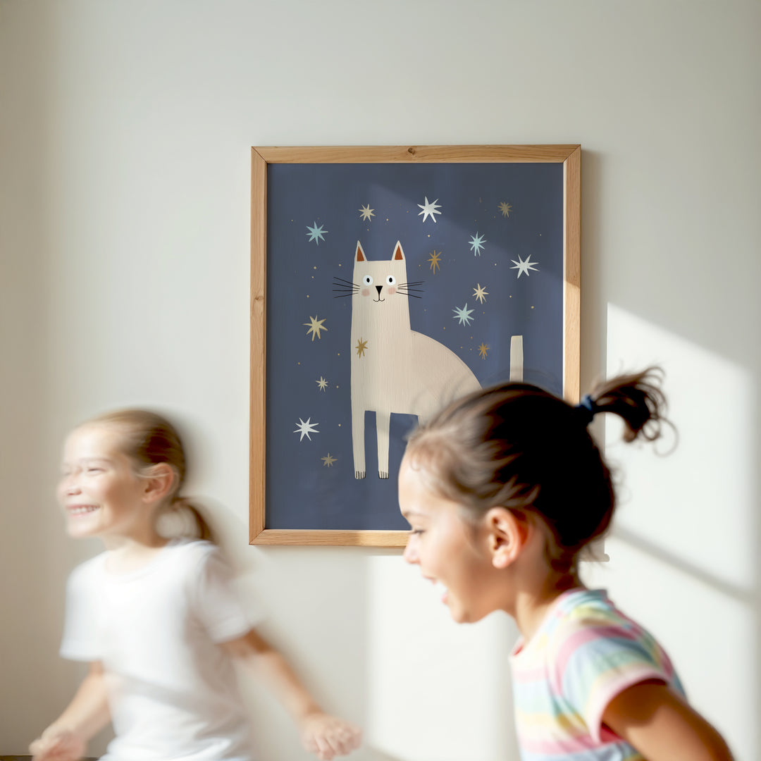 Starry Night Cat Print