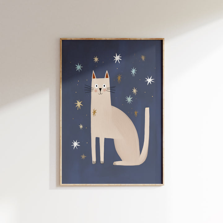 Starry Night Cat Print