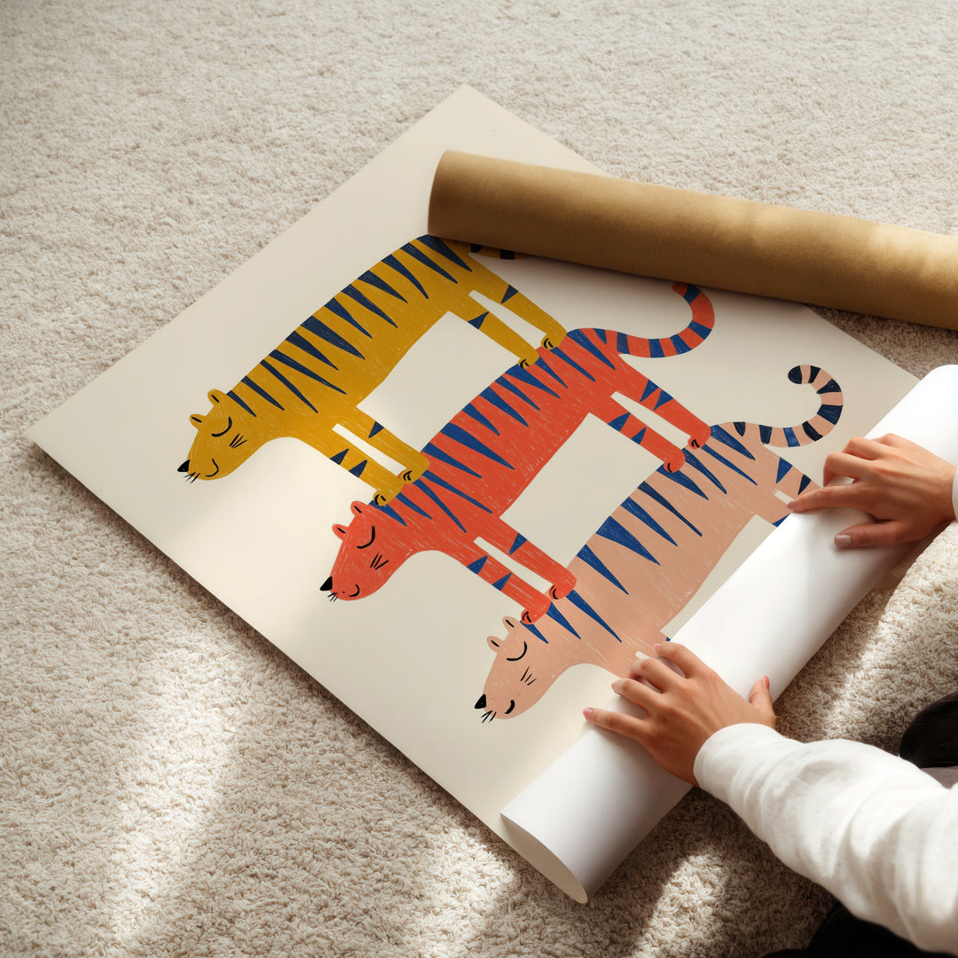Stacked Tigers Print