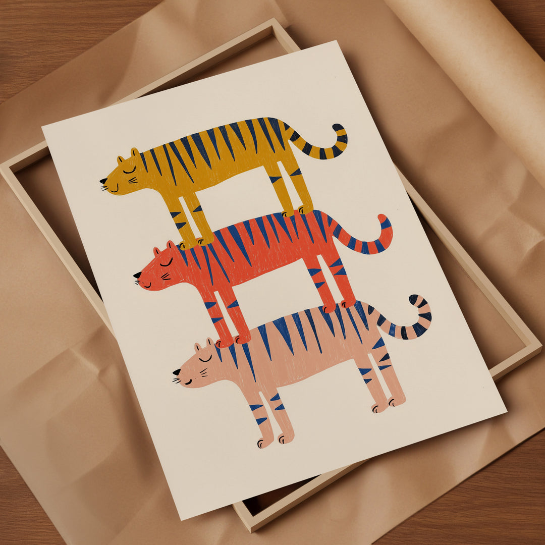Stacked Tigers Print
