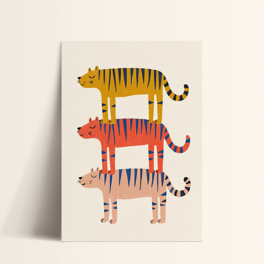 Stacked Tigers Print