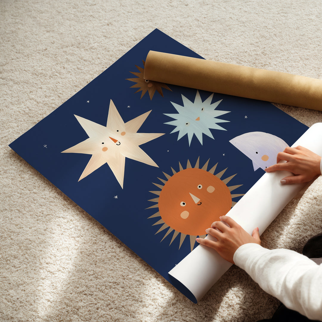 Sun Moon and Stars Print