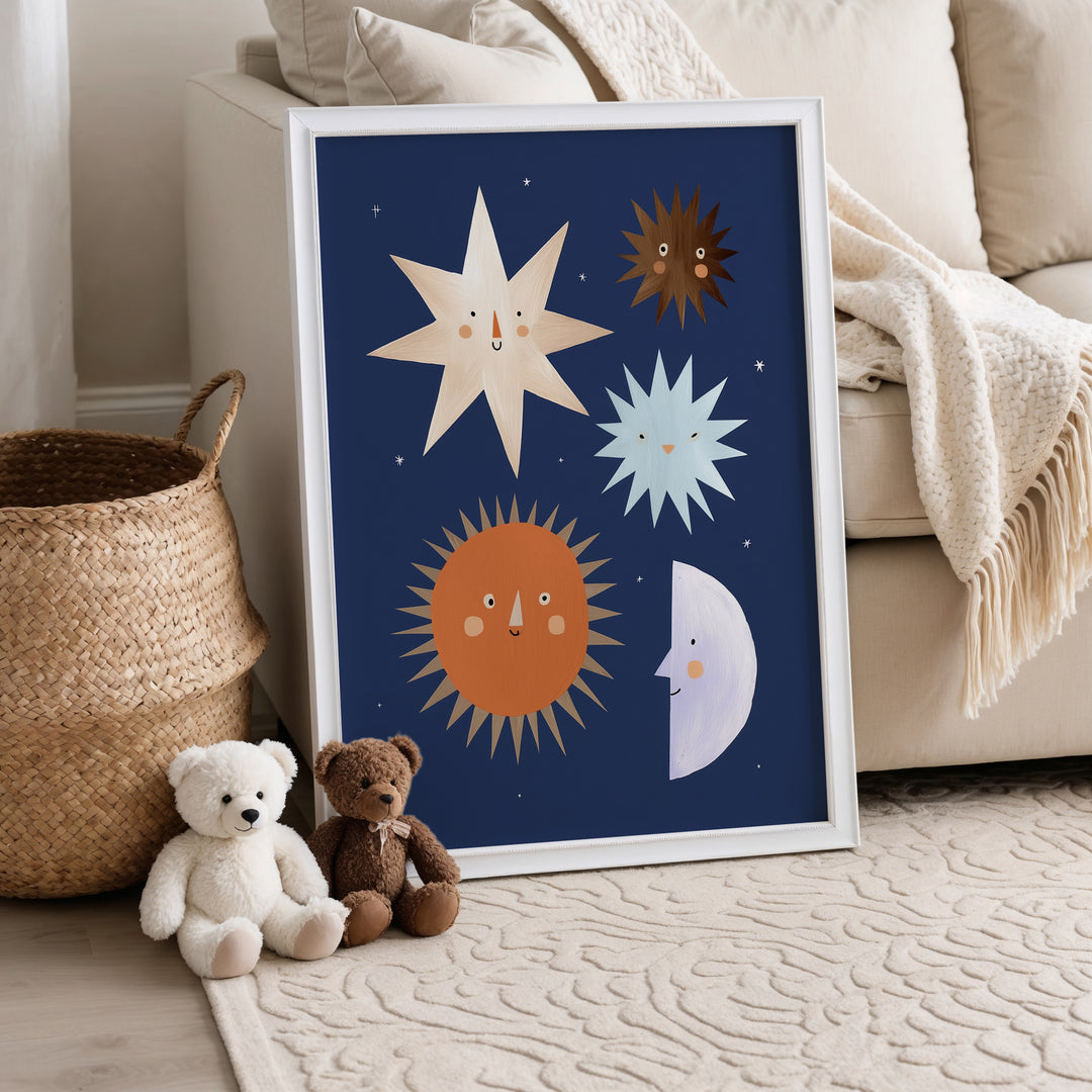 Sun Moon and Stars Print