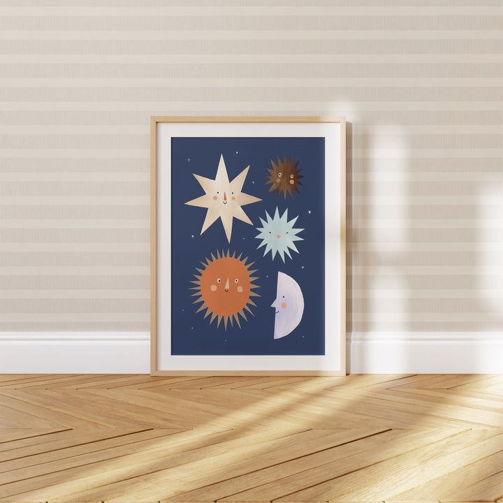 Sun Moon and Stars Print