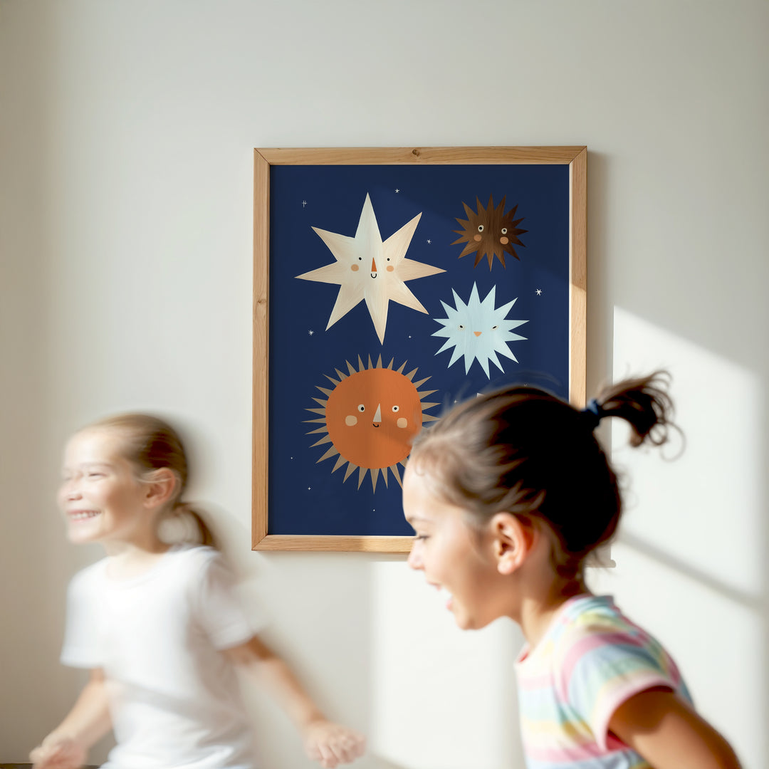 Sun Moon and Stars Print