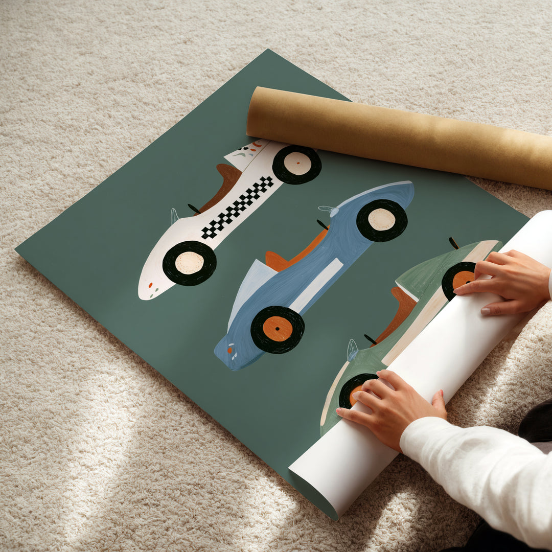 Vintage Racers Sage Print