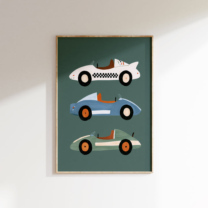 Vintage Racers Sage Print