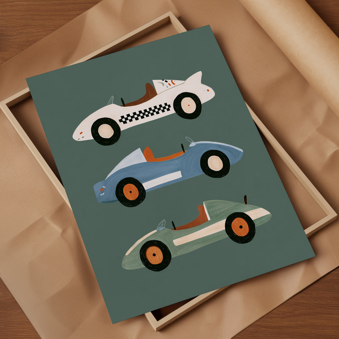 Vintage Racers Sage Print