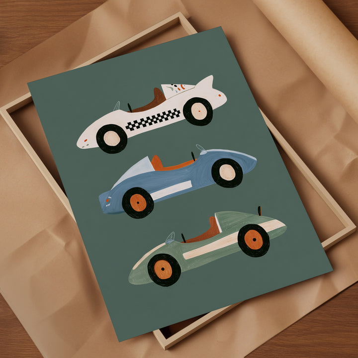 Vintage Racers Sage Print