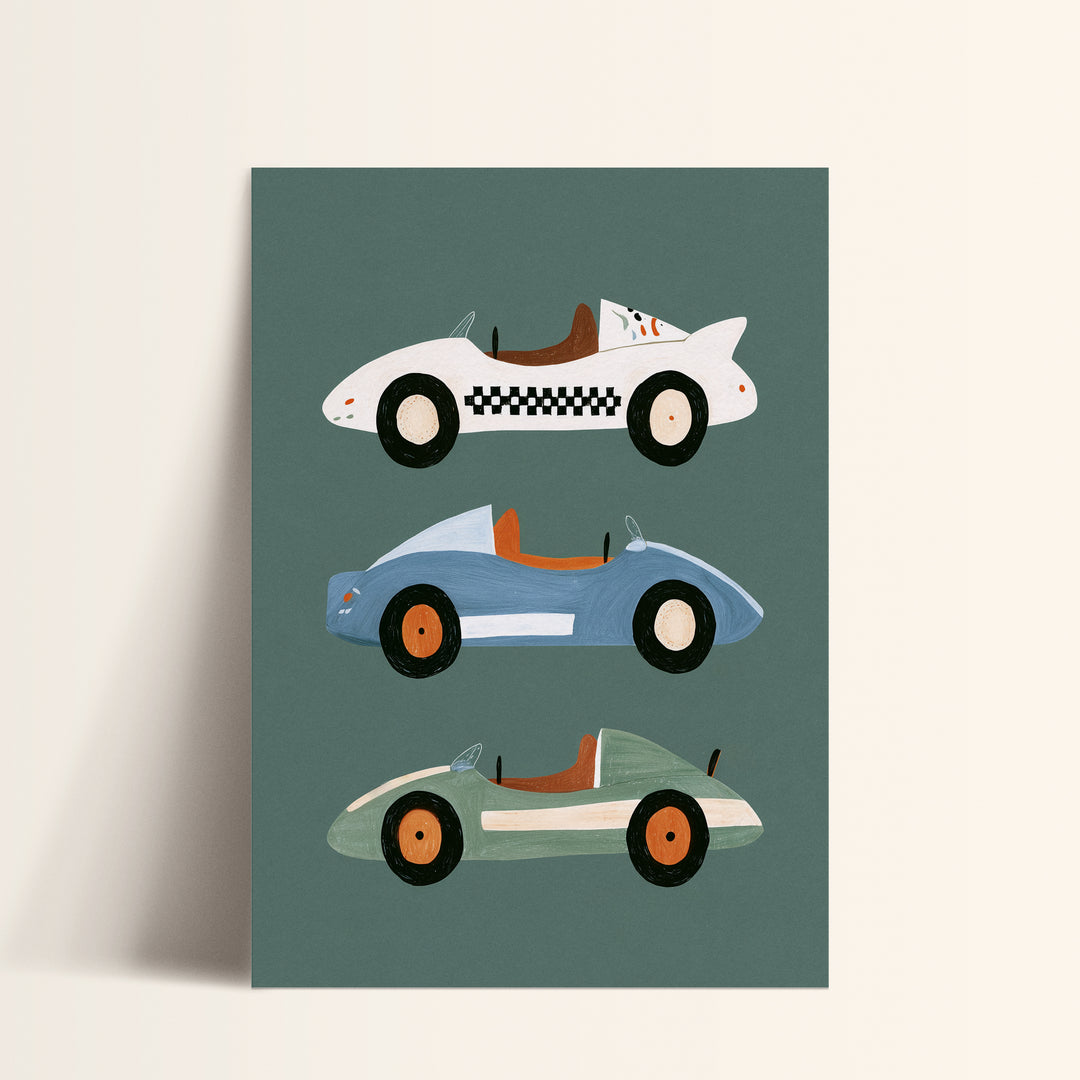 Vintage Racers Sage Print