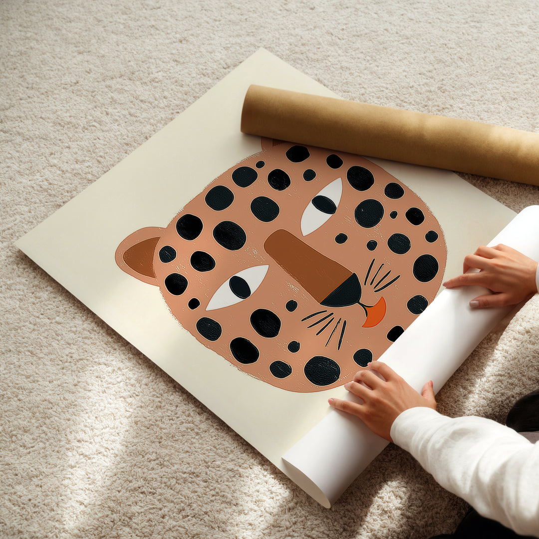 Happy Leopard Face Print