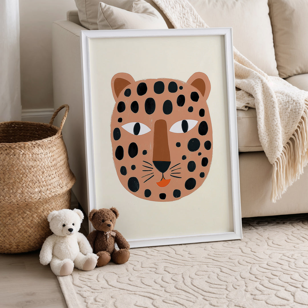 Happy Leopard Face Print
