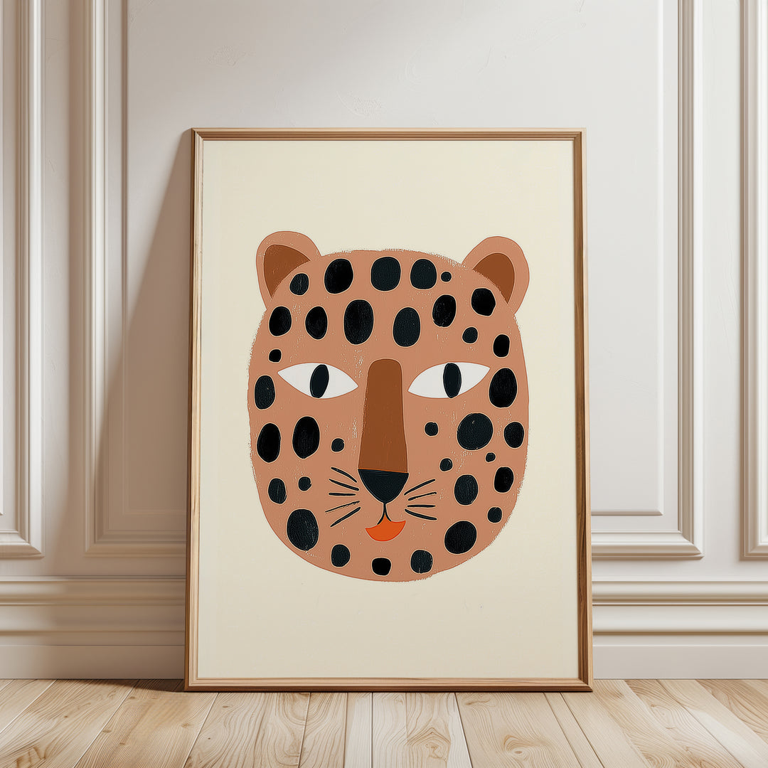 Happy Leopard Face Print